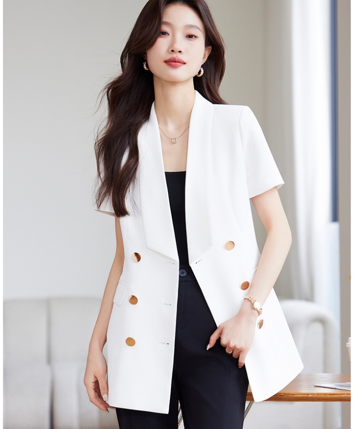 Casual black coat slim spring and summer business suit