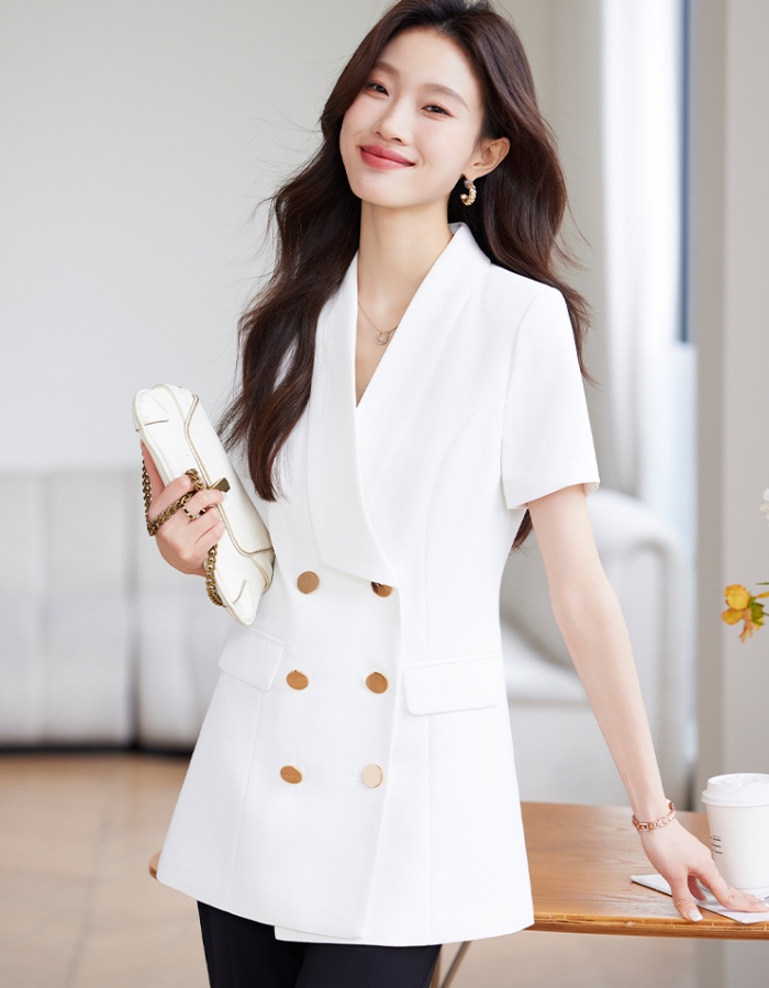 Casual black coat slim spring and summer business suit