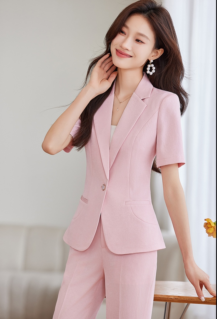 Unique Casual tops short sleeve coat a set for women