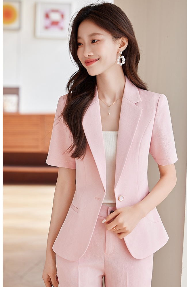Unique Casual tops short sleeve coat a set for women
