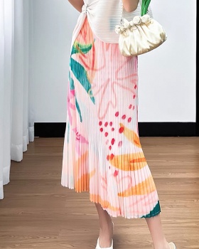 Pleated mermaid Pleats Please printing niche summer skirt