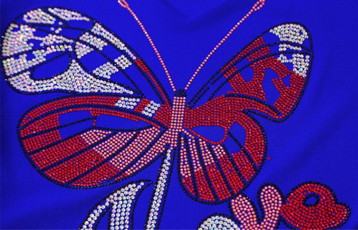 Short sleeve V-neck butterfly fashion fold summer tops