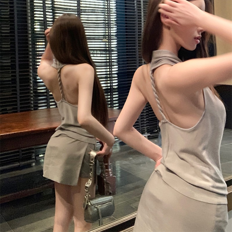 Summer strap vest niche halter tops for women