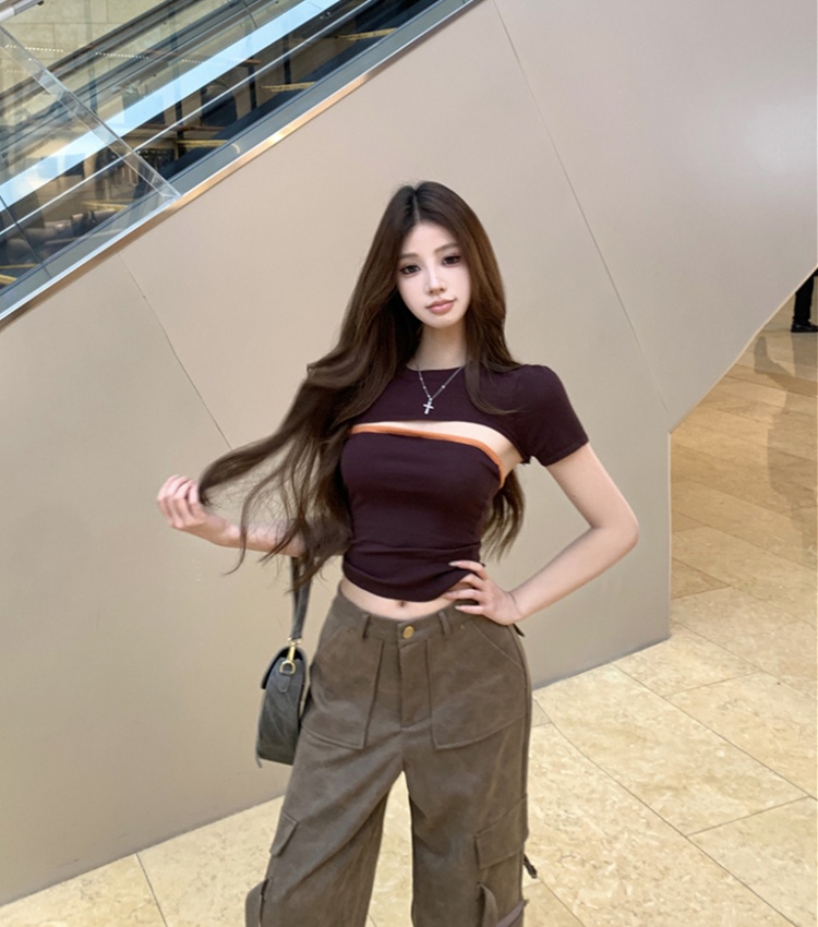 Removable mixed colors summer slim wrapped chest tops 2pcs set