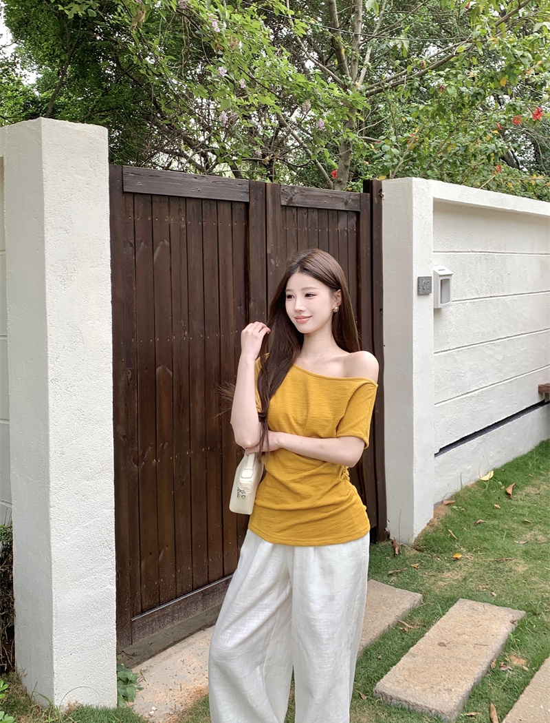 All-match strapless T-shirt slim fashion tops
