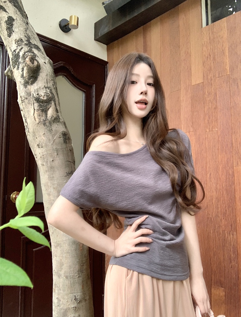 All-match strapless T-shirt slim fashion tops