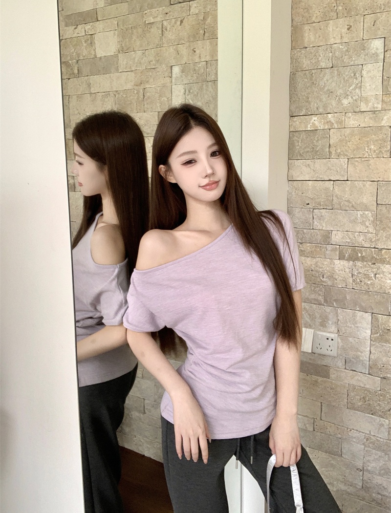 All-match strapless T-shirt slim fashion tops