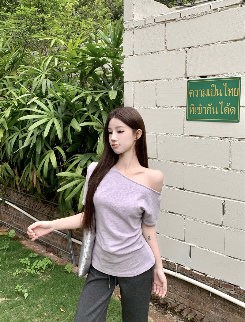 All-match strapless T-shirt slim fashion tops