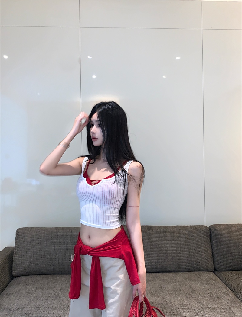 Slim enticement cardigan spicegirl vest 3pcs set