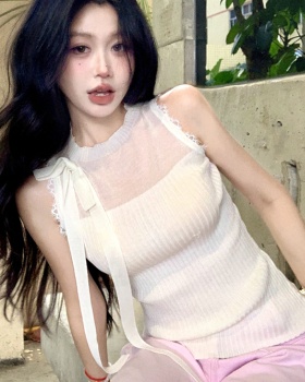Wears outside France style sleeveless vest enticement slim tops