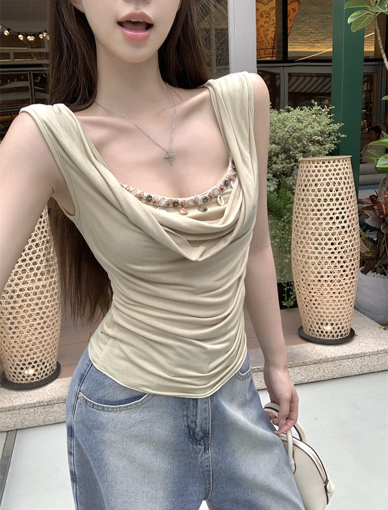 Niche with chest pad tops France style T-shirt