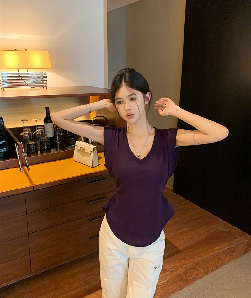 Sexy short sleeve T-shirt chouzhe tops for women