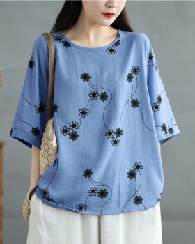 Large yard loose slim T-shirt Korean style Casual tops