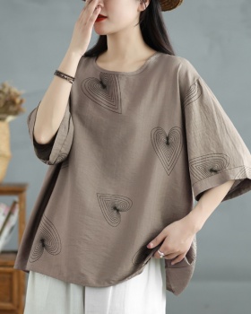 All-match printing T-shirt Korean style round neck tops