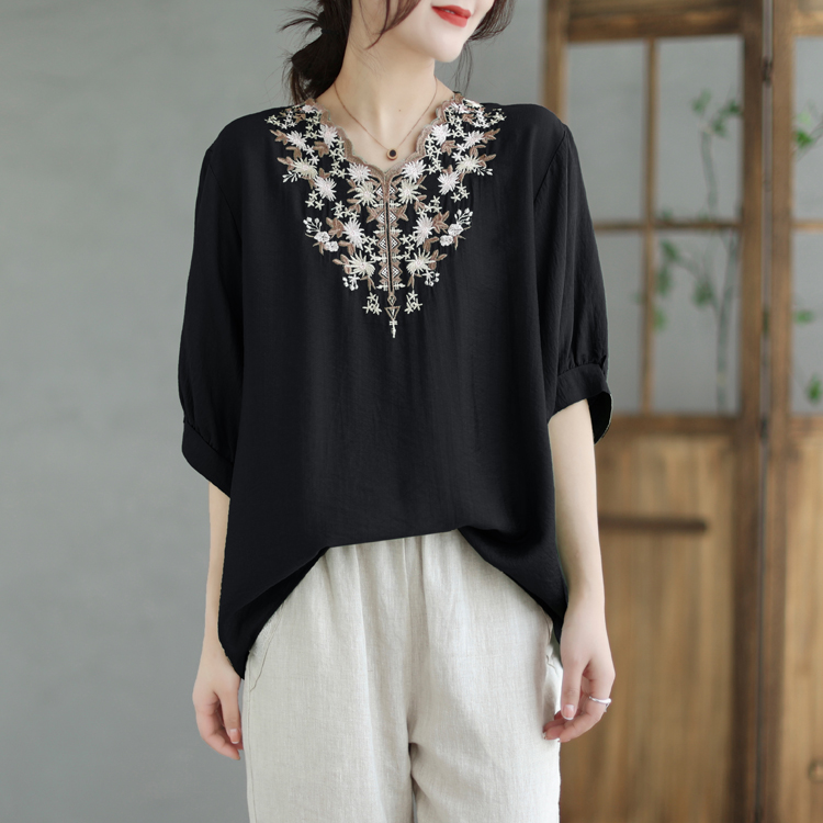 Large yard summer T-shirt short sleeve tops for women
