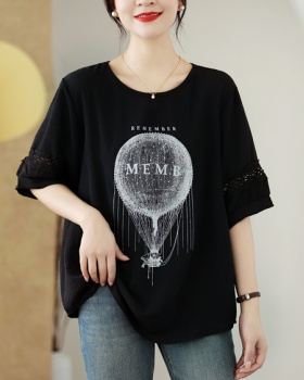 Round neck Korean style T-shirt loose all-match tops