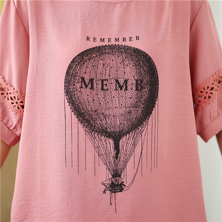 Round neck Korean style T-shirt loose all-match tops