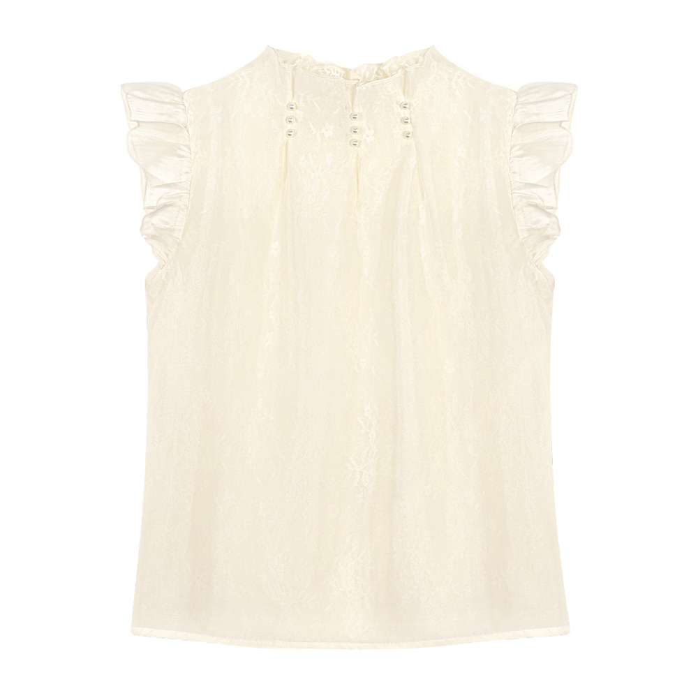 France style white tops summer chiffon shirt