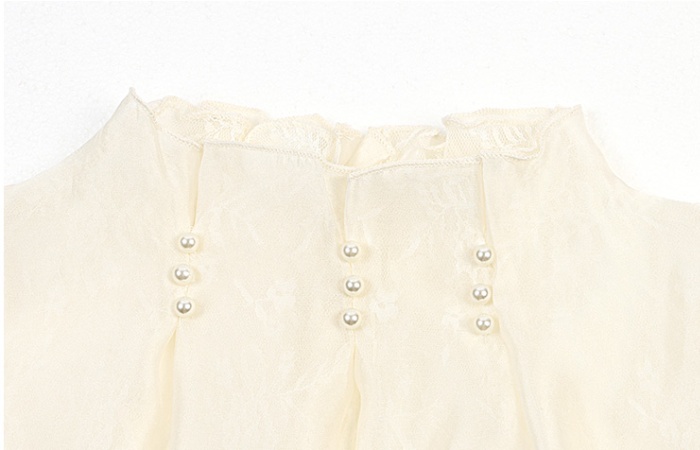 France style white tops summer chiffon shirt