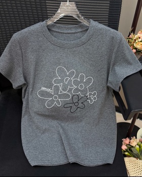 Summer short sleeve T-shirt embroidery Casual tops