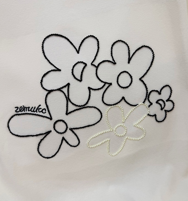 Summer short sleeve T-shirt embroidery Casual tops