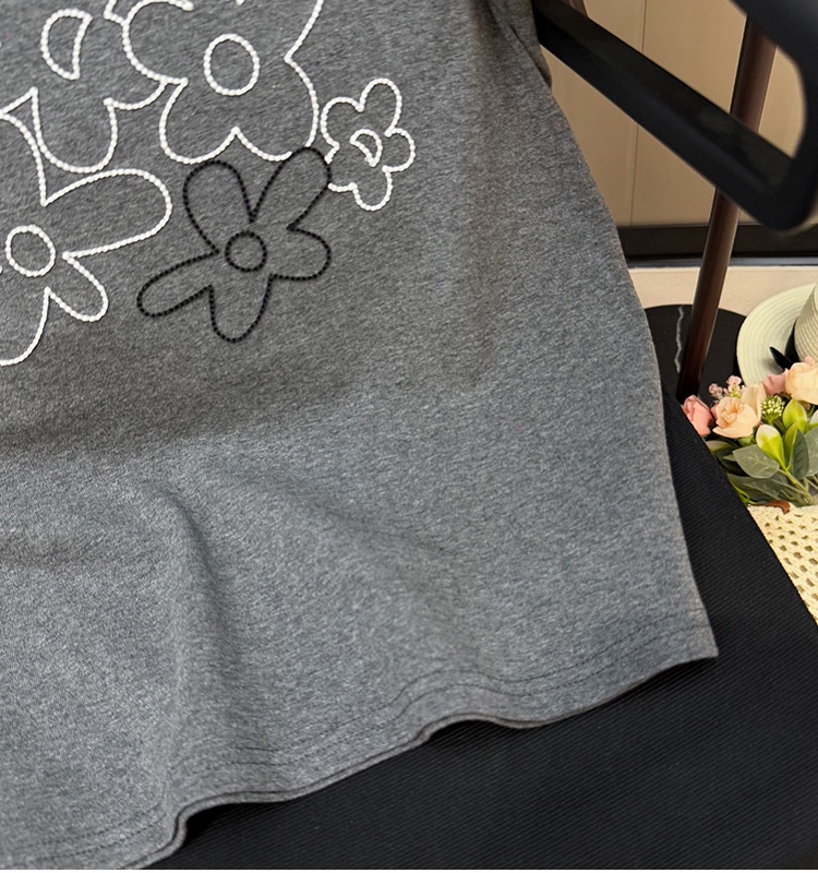 Summer short sleeve T-shirt embroidery Casual tops