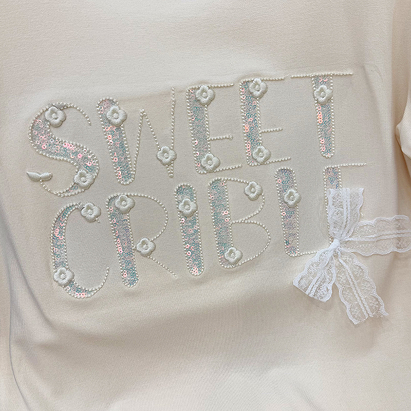 Fashion embroidery T-shirt loose summer tops for women