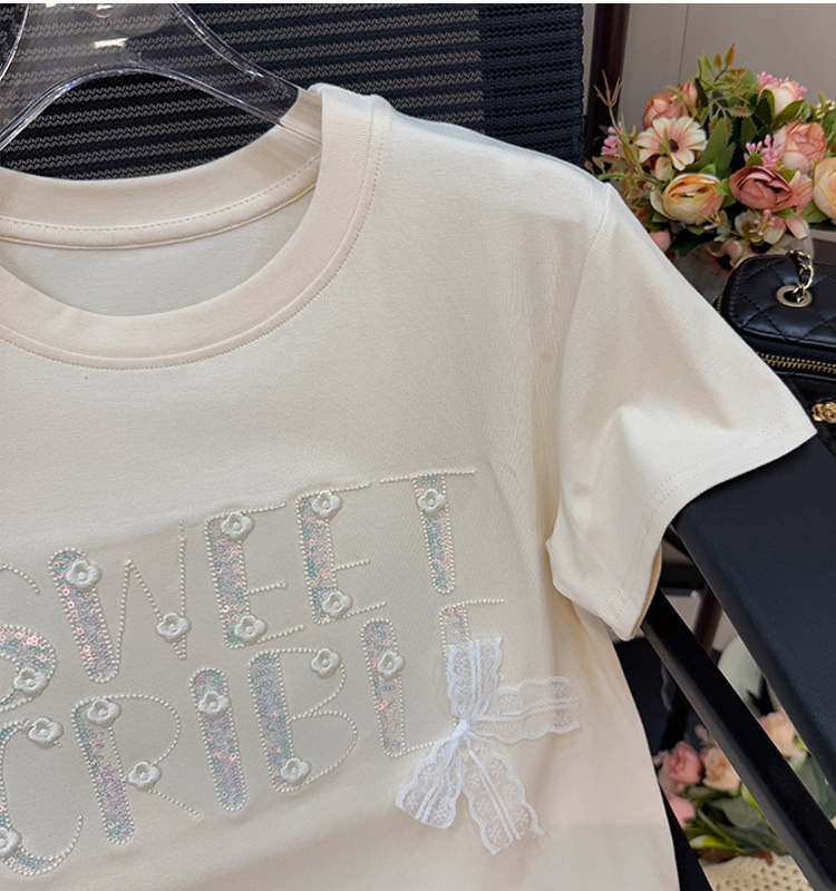 Fashion embroidery T-shirt loose summer tops for women
