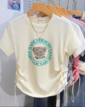 Korean style printing letters T-shirt for women
