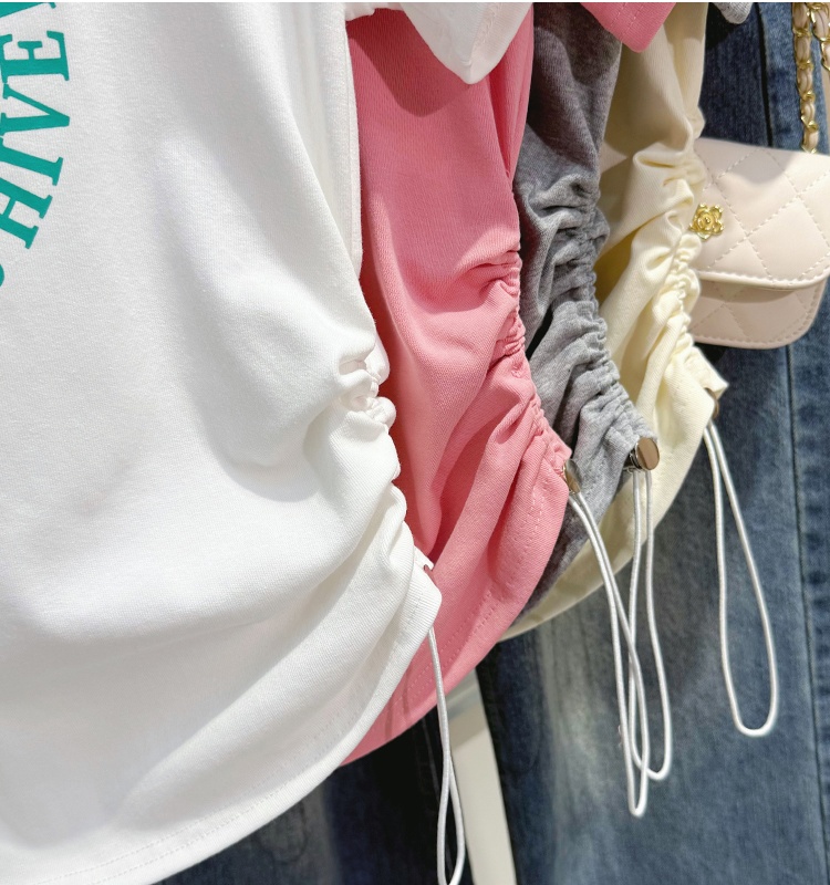 Korean style printing letters T-shirt for women