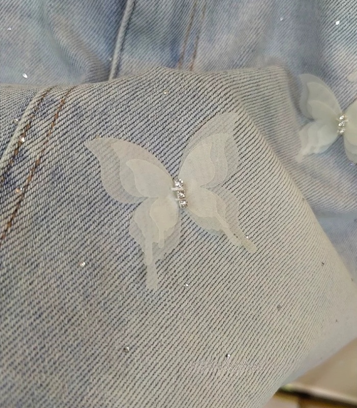 All-match denim butterfly skirt summer A-line short skirt