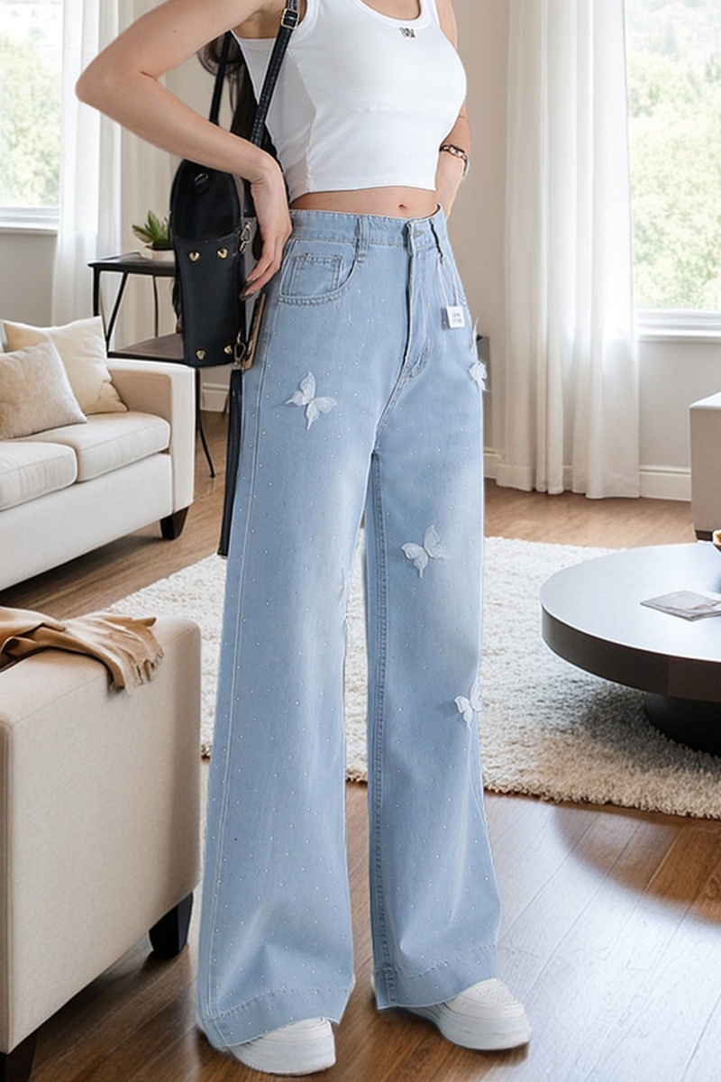 Mopping wide leg pants jeans for women