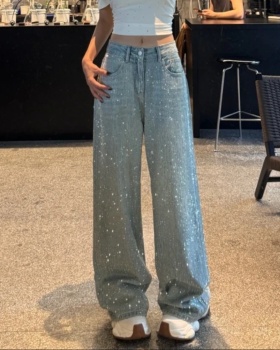 Wide leg summer denim long pants