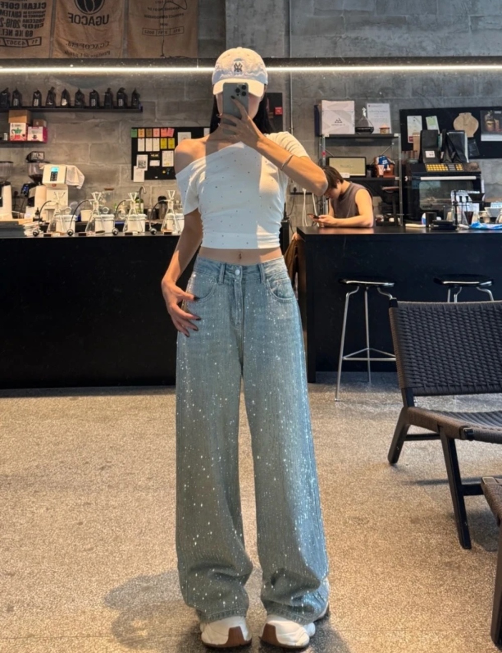 Wide leg summer denim long pants