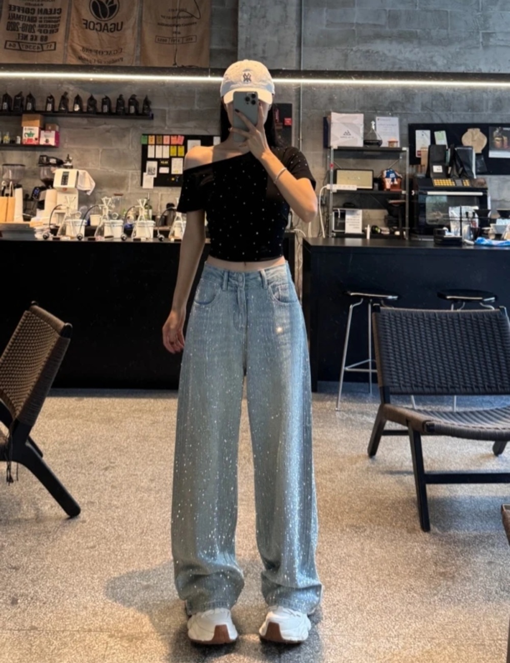 Wide leg summer denim long pants