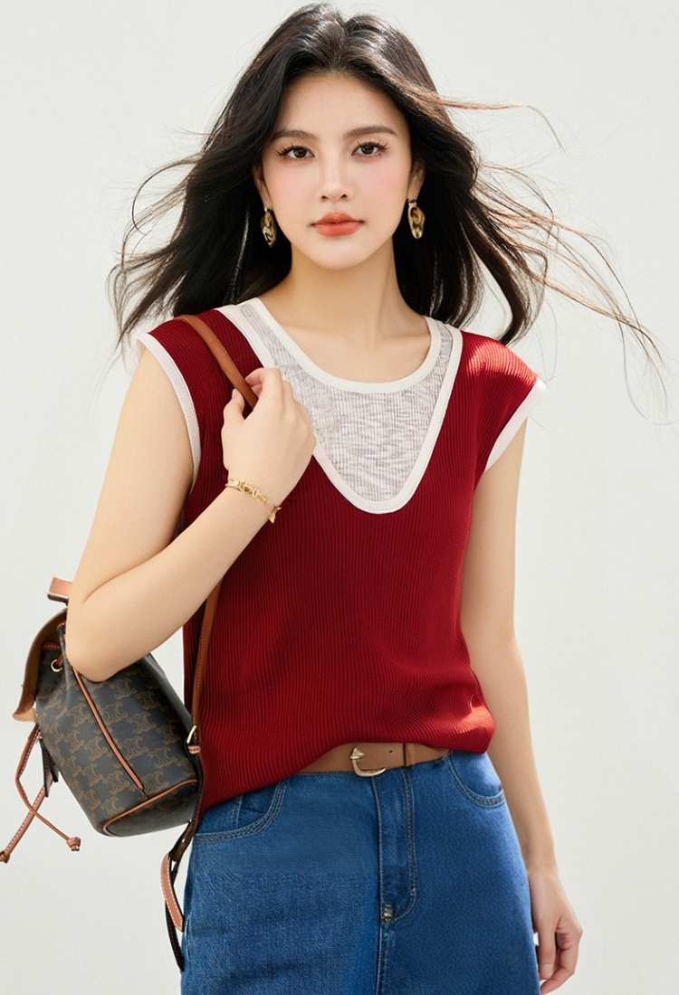 Mixed colors sleeveless sling bottoming tops