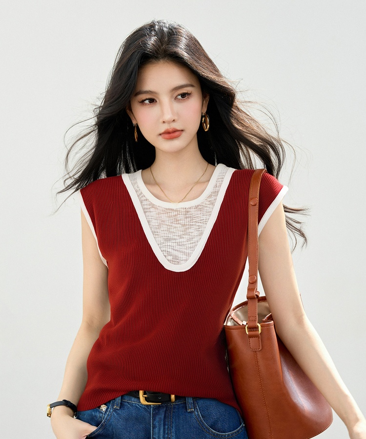 Mixed colors sleeveless sling bottoming tops