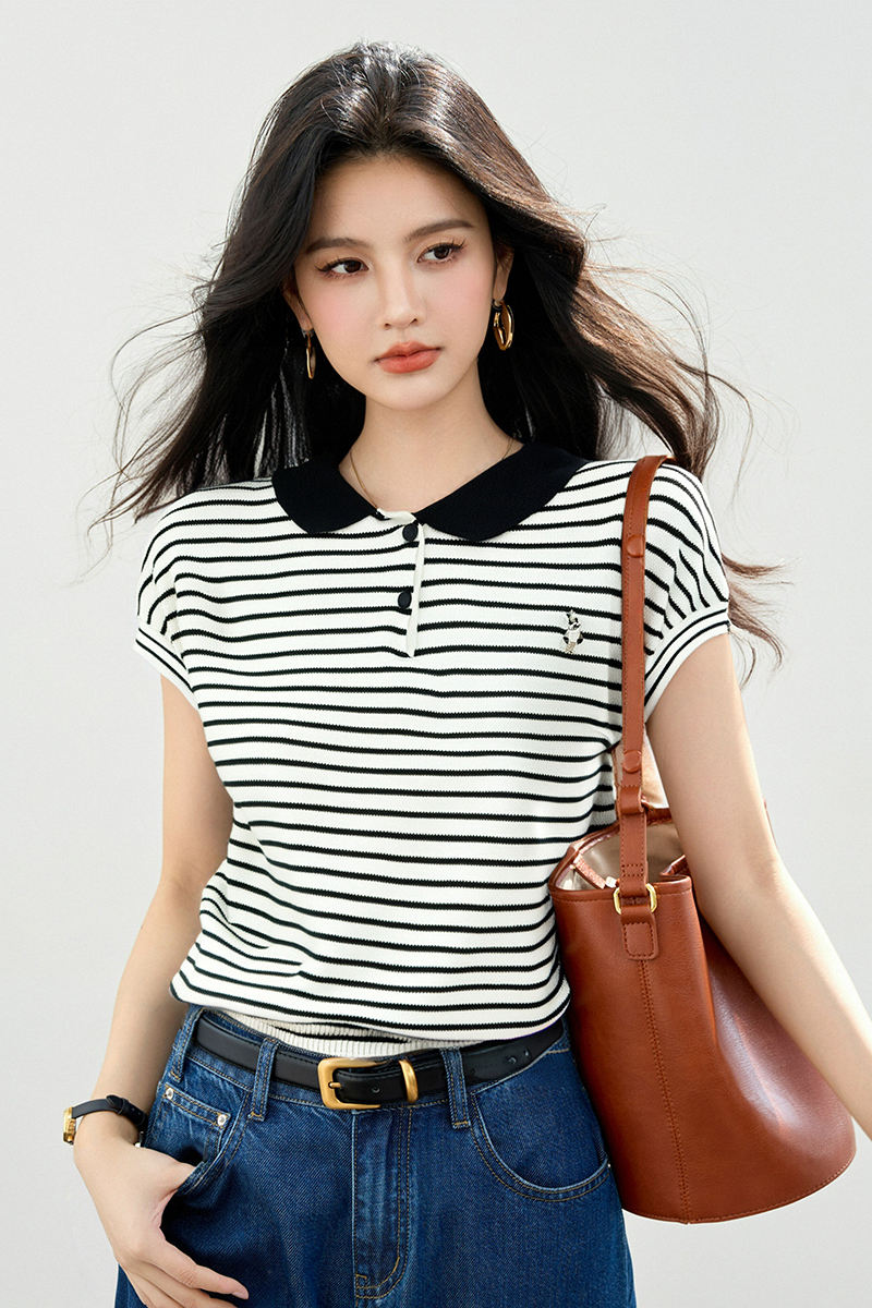 Pullover bunny slim all-match embroidery Korean style sweater