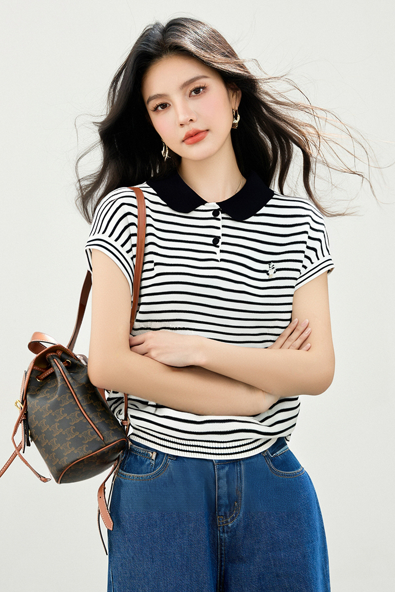 Pullover bunny slim all-match embroidery Korean style sweater