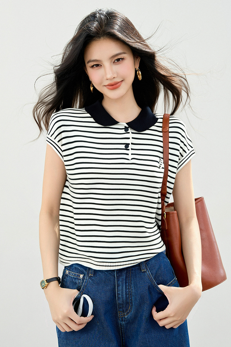Pullover bunny slim all-match embroidery Korean style sweater