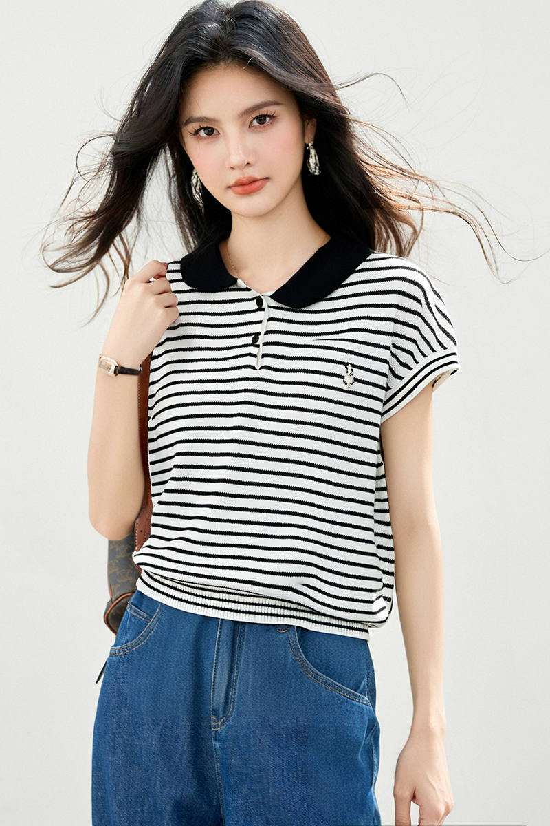 Pullover bunny slim all-match embroidery Korean style sweater