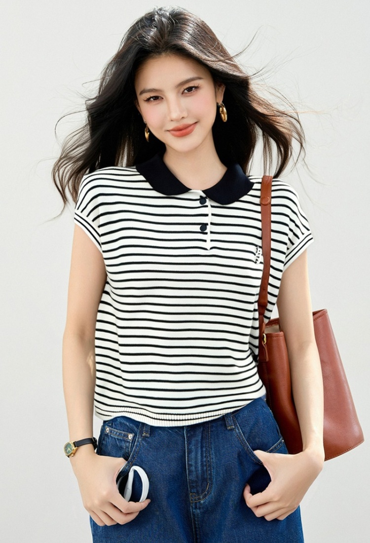 Pullover bunny slim all-match embroidery Korean style sweater