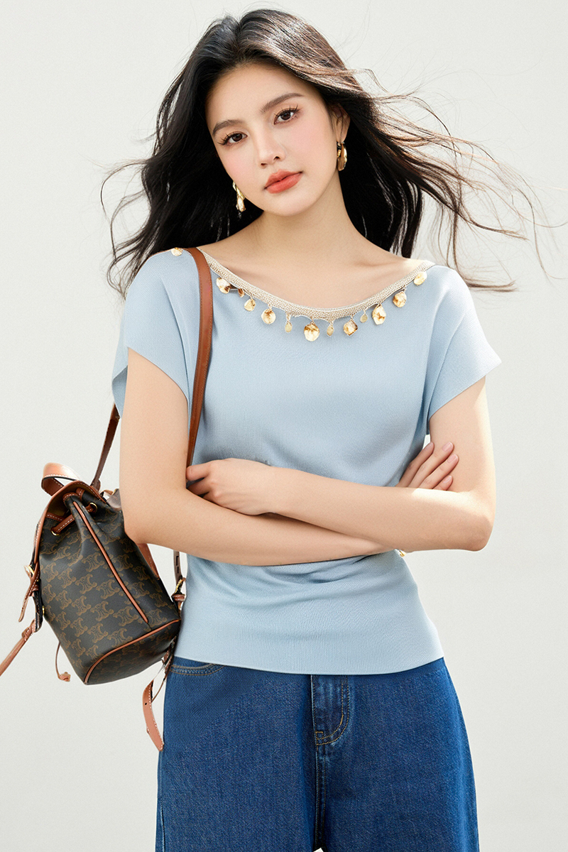 Repair waist niche cross small shirt summer slim T-shirt