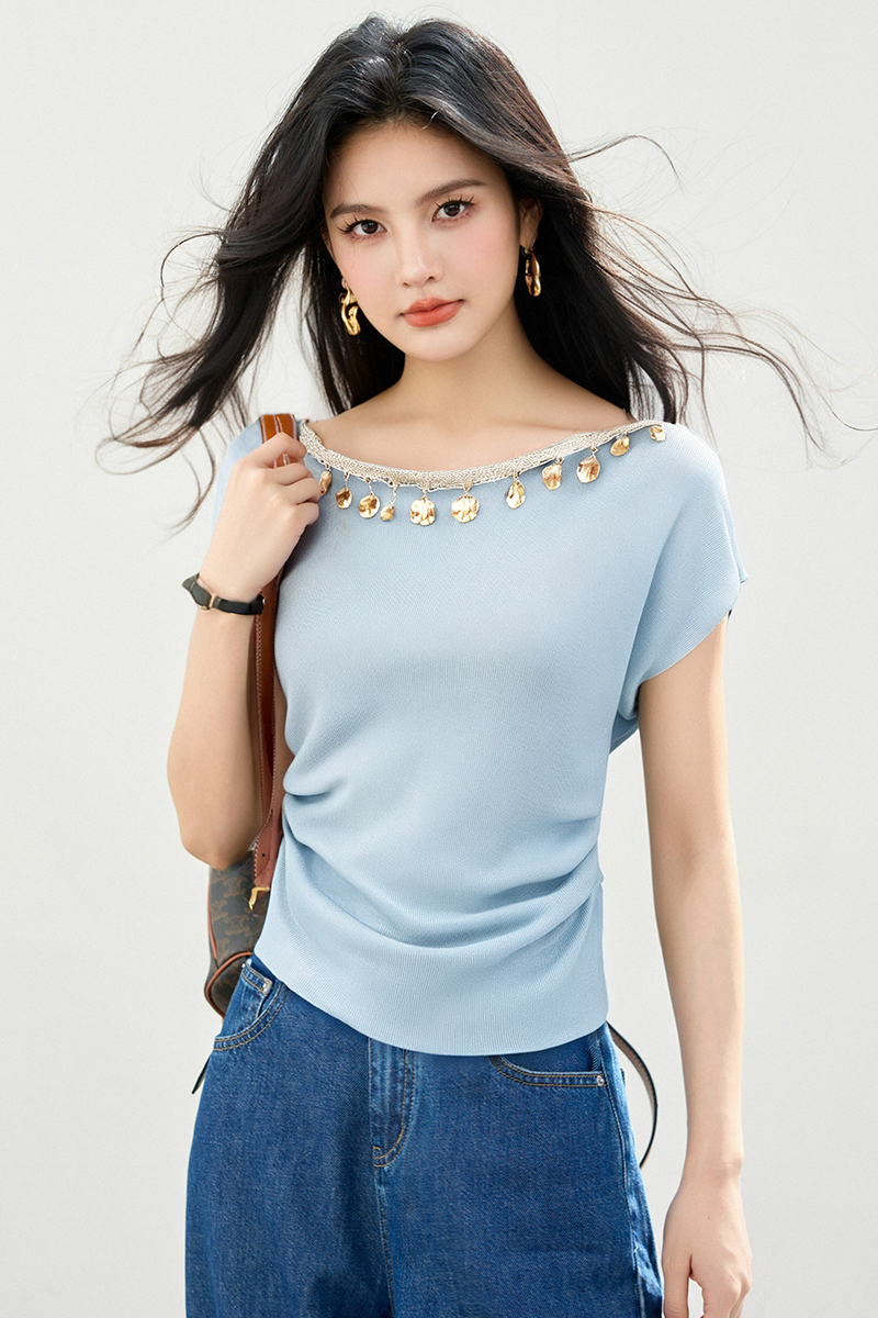 Repair waist niche cross small shirt summer slim T-shirt