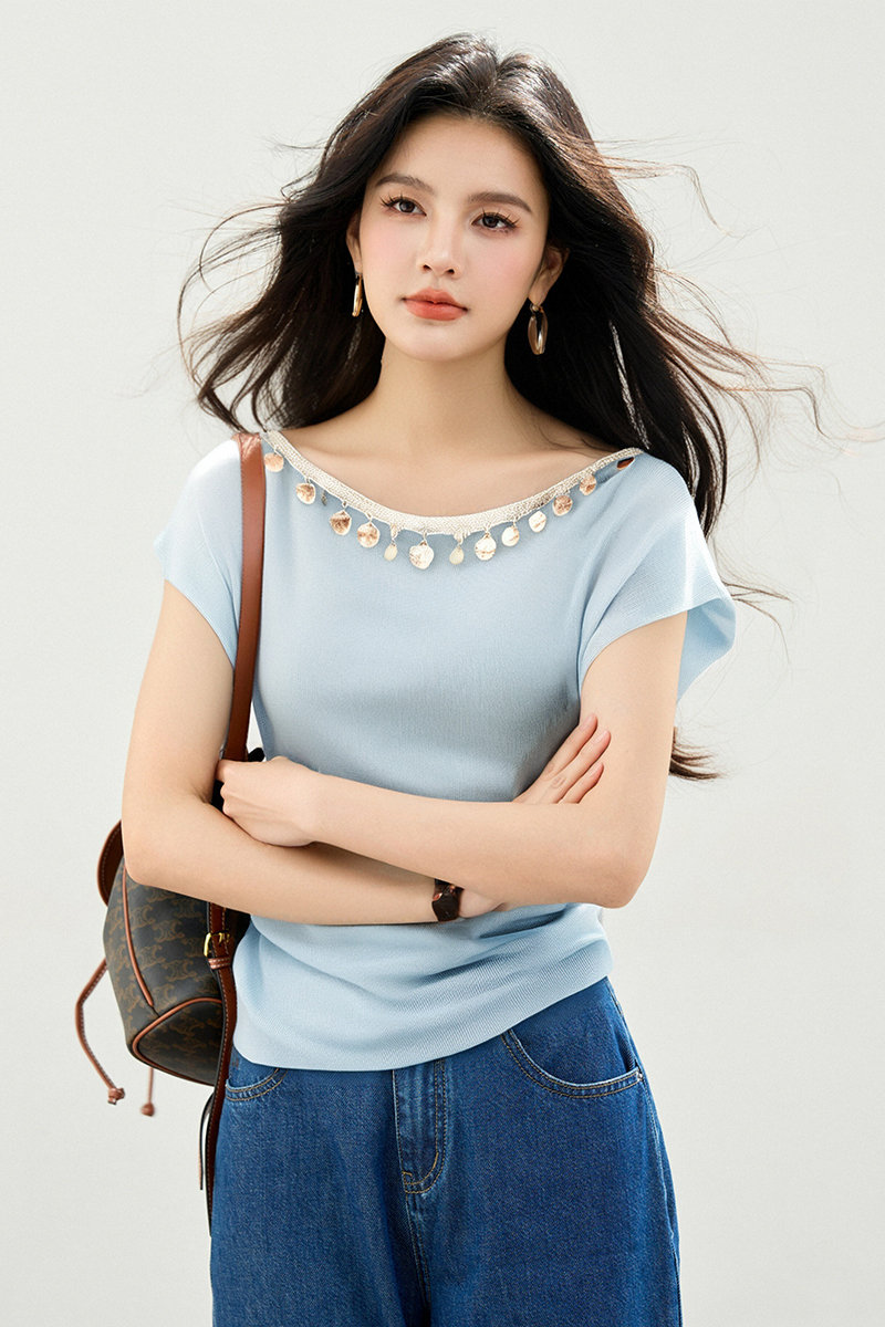 Repair waist niche cross small shirt summer slim T-shirt