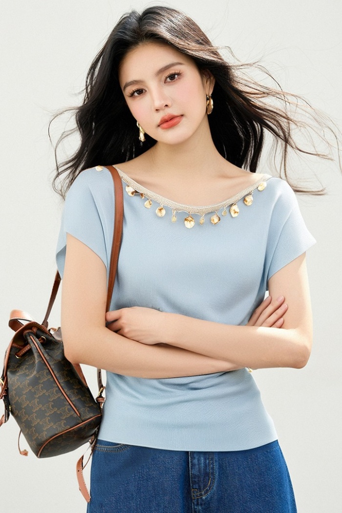 Repair waist niche cross small shirt summer slim T-shirt