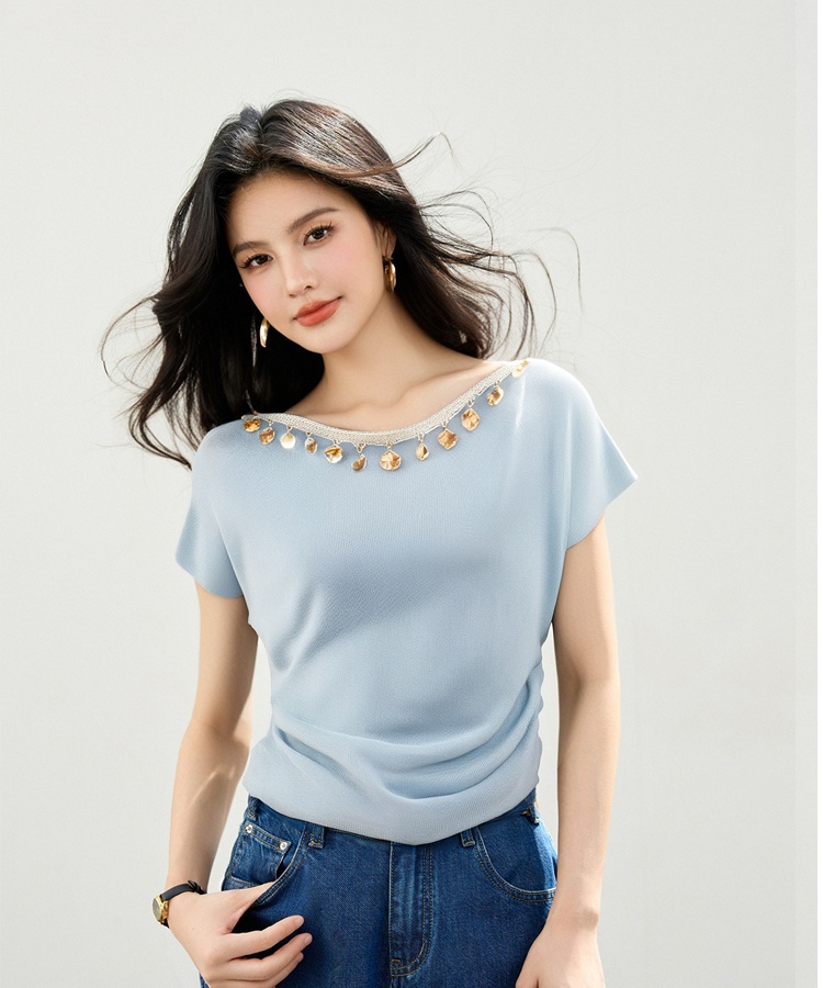 Repair waist niche cross small shirt summer slim T-shirt