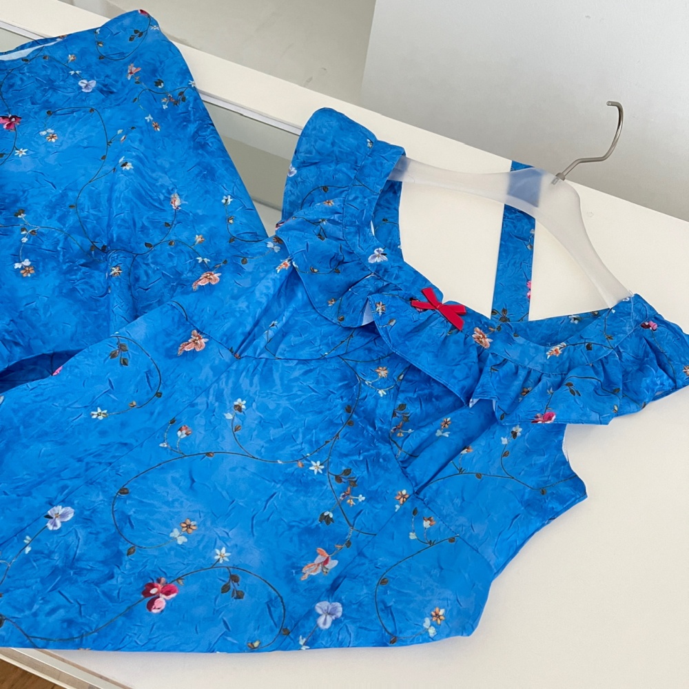 Pinched waist splice floral Casual dress for women