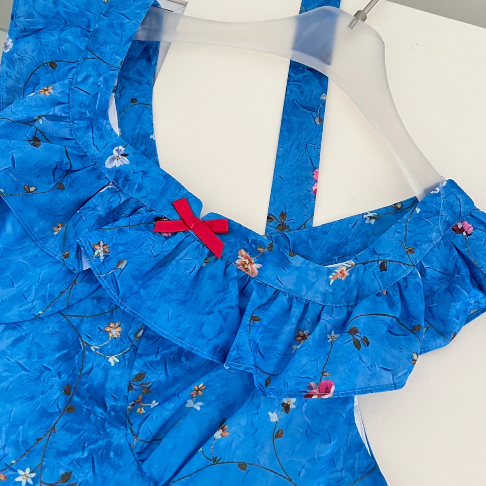 Pinched waist splice floral Casual dress for women