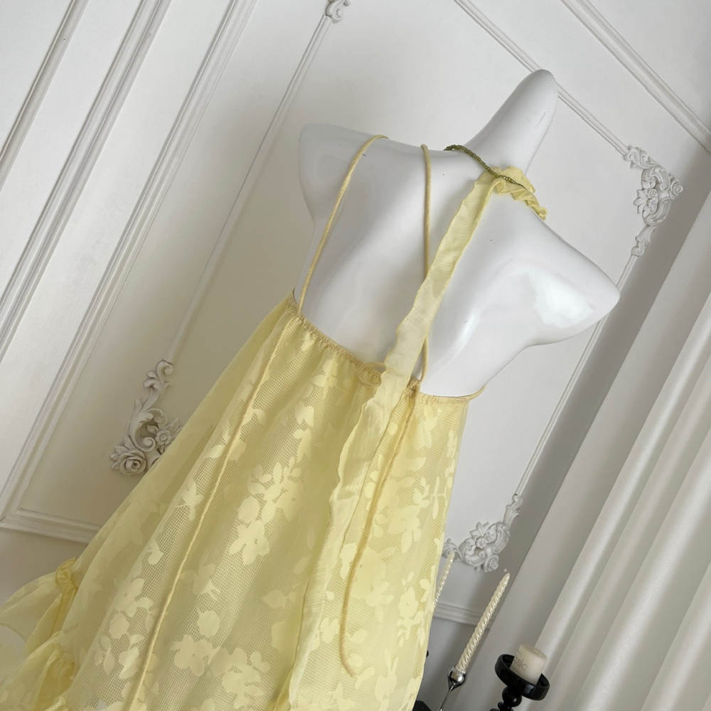 Summer sling T-back sloping shoulder vacation dress for women